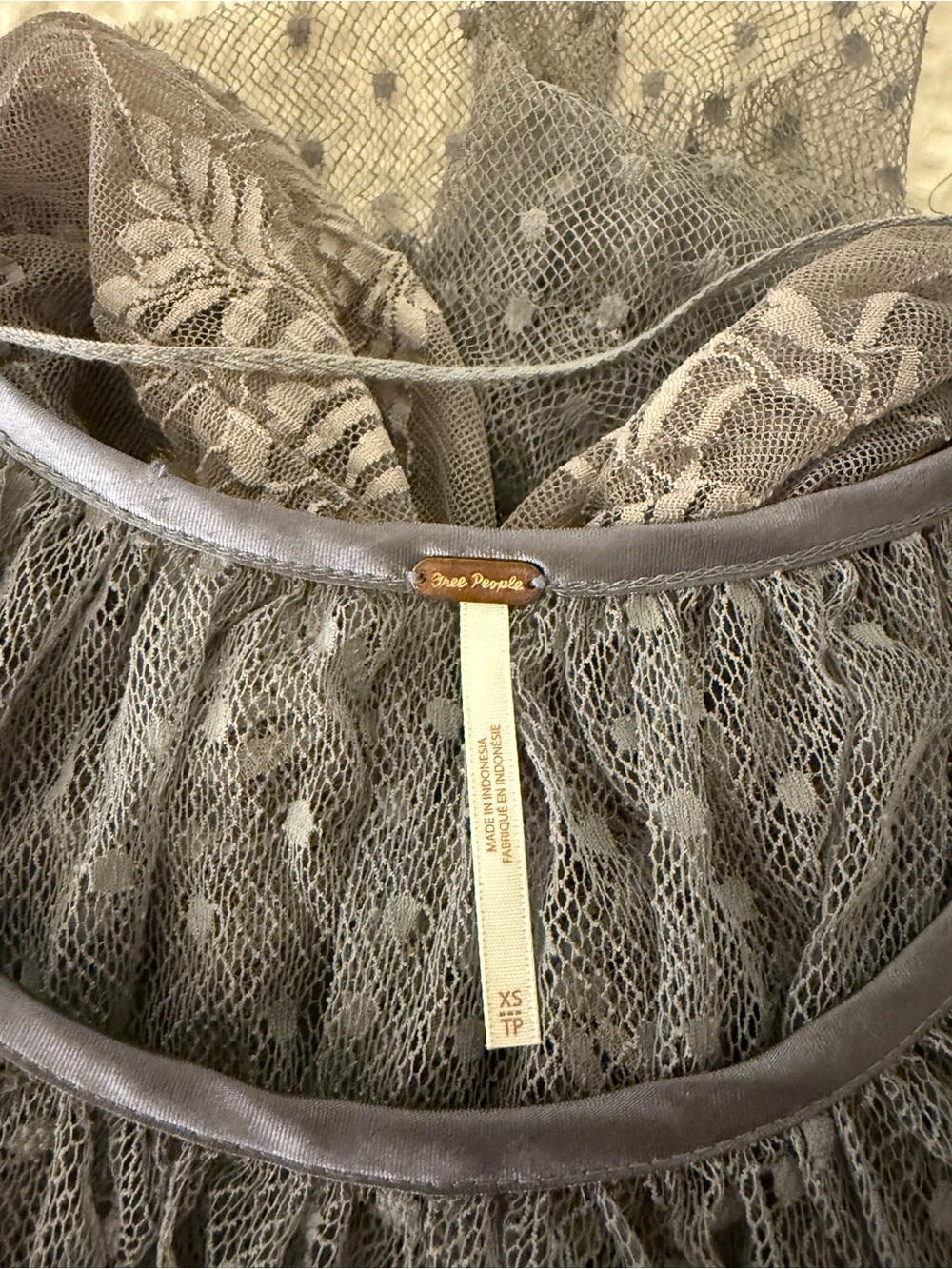 Free People Lavender Ruffle Sheer Blouse - Picture 3 of 3